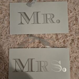 Silver Mr. and Mrs. Signs For Wedding, Bridal Shower
